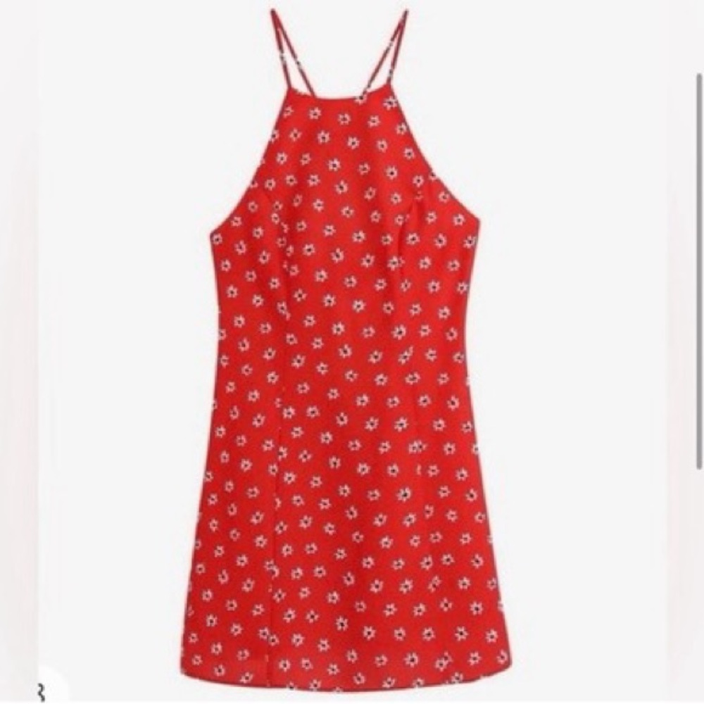 ASOS Red Dress with White Floral Print